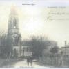 Eglise avec deux enfants sur le chemin