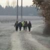 TELETHON: groupe de marcheurs sous le givre( -6° )