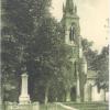 Eglise , monuments aux morts et statue de la vierge